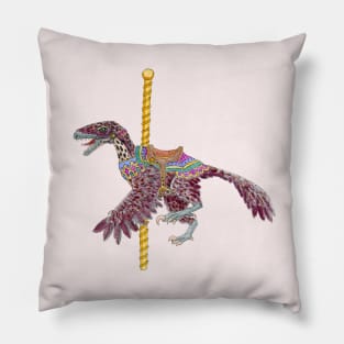 Carousel Dinosaur Feathered Raptor Pillow