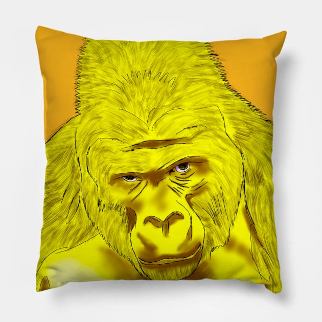 Yellow Gorilla Pillow by BenIrelandBooks