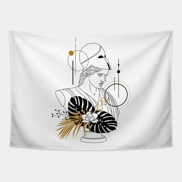 Athena Goddess of wisdom, handicraft, and warfare Tapestry by Wisdom-art