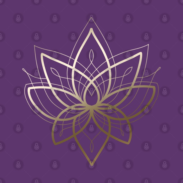 Lace lotus flower mandala on purple background by blacklinesw9 by Blacklinesw9