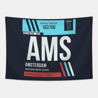 Amsterdam (AMS) Airport Code Baggage Tag Tapestry