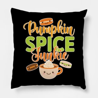 Pumpkin Spice Junkie, Pumpkin Spice Latte and Macarons Pillow