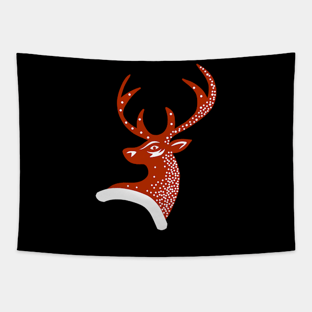 Christmas reindeer Tapestry by Asafee's store