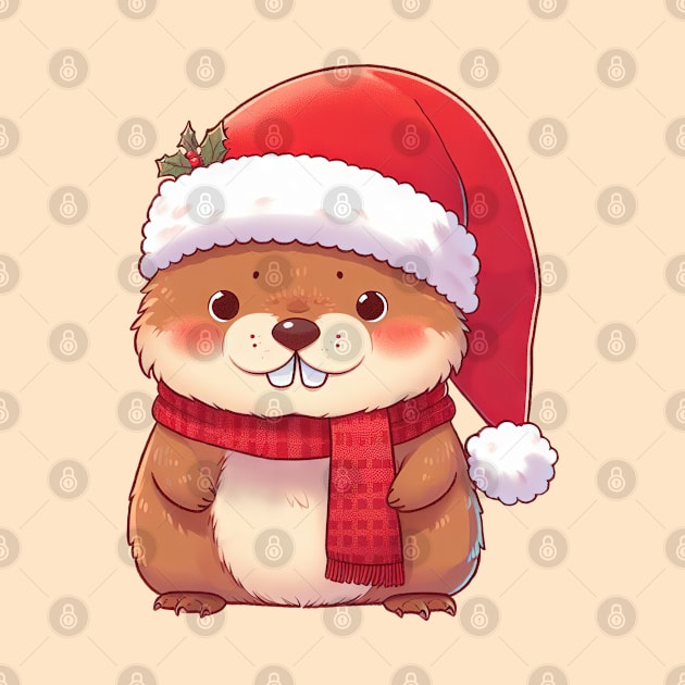 Cute Christmas Marmot by Takeda_Art