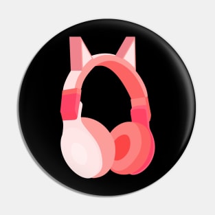 Cat Ear Headphones Pin