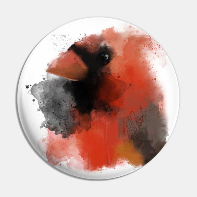 Northern Cardinal Pin by Artbymparrish