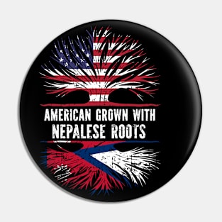 American Grown with Nepalese Roots USA Flag Pin