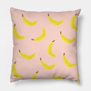 Pink Banana Print Pillow