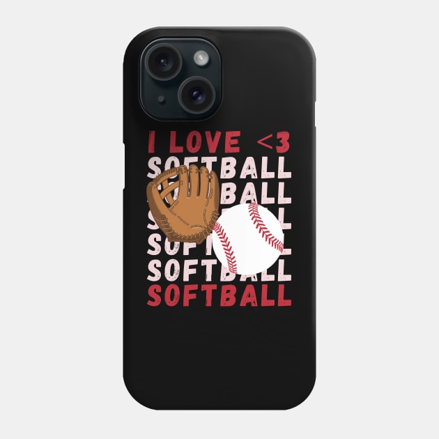 I love Softball My Favorite Softball Player Calls Me Mom Gift for Softball Phone Case by BoogieCreates