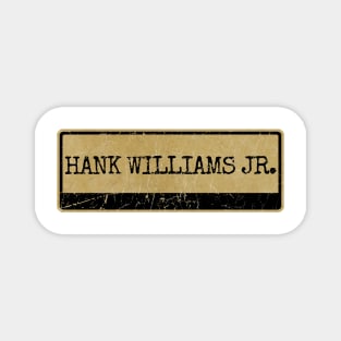 Aliska text black retro - Hank Williams Jr. Magnet