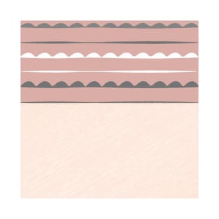 Stripes, pink, white, minimal, line, minimalist, line-art, T-Shirt