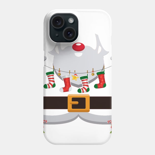 Coal Claus Santa Christmas Costume Pajama Phone Case by johnbbmerch