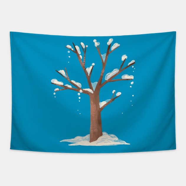 Winter tree Tapestry by Rebelform