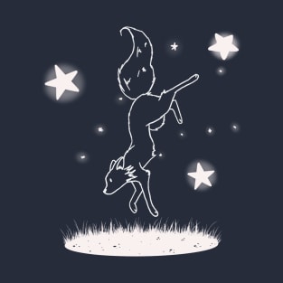 Falling Fox Starry Night T-Shirt