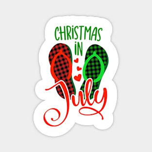 Christmas in July Flip Flops Funny Beach Summer Magnet