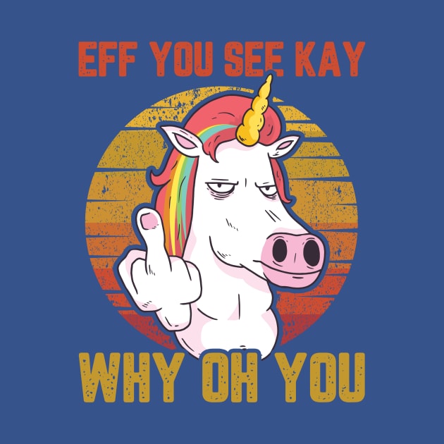 UNICORN EFF YOU SEE KAY WHY ON YOU - navy blue version by Uwaki