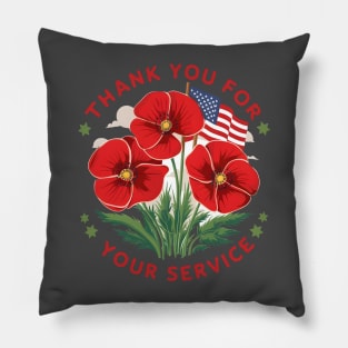 Poppy Tribute-Honoring Our Veterans on Memorial Day Pillow