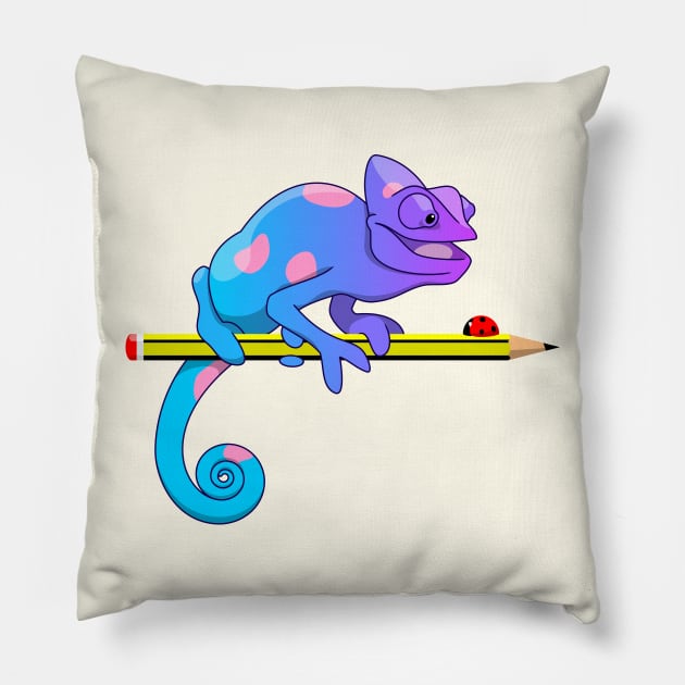 Colorblind chameleon Pillow by tuditees