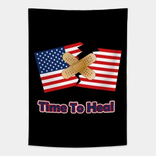 Time To Heal American Flag Bipartisan Tapestry