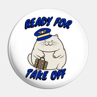 Funny Pilot Sumo cat Pin