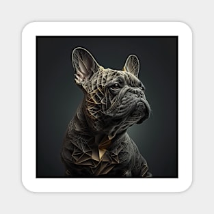 A Fractal Design of A French Bulldog Magnet