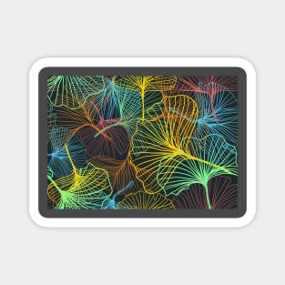 Flower Line Drawing Design Magnet