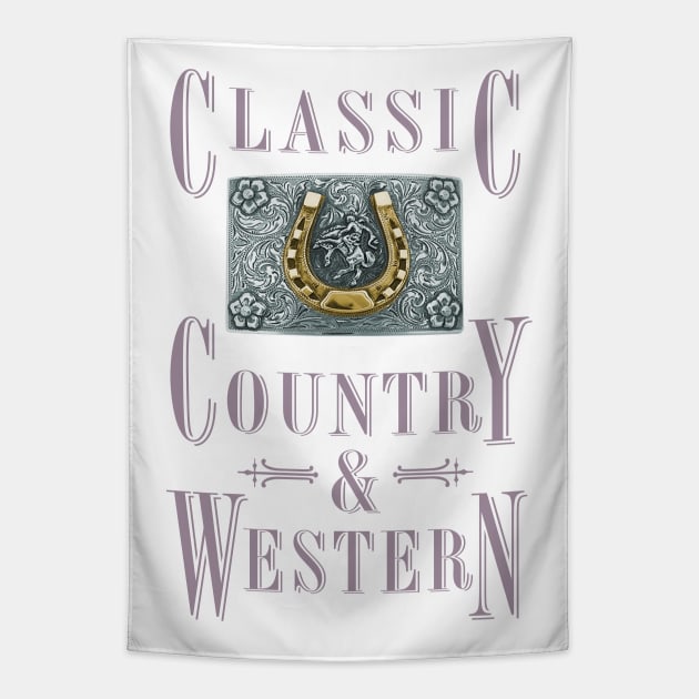 Golden Horseshoe - Classic Country and Western Belt Buckles Tapestry by PLAYDIGITAL2020