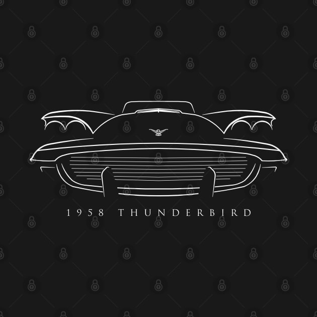 1958 Ford Thunderbird - front Stencil, white by mal_photography