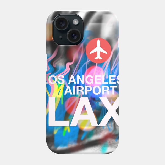 Airport code LAX Los Angeles Graffiti Phone Case by Woohoo