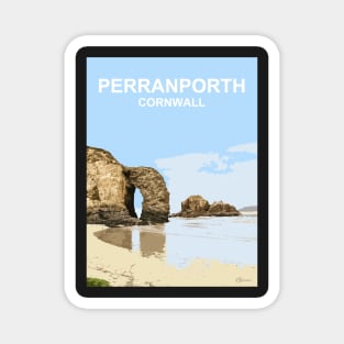 Perranporth, Cornwall. Cornish gift. Kernow fishing harbour Magnet