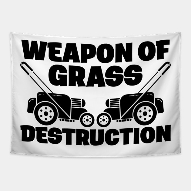 Yard Mowing Lawn Mower Grass Destruction Landscaping Tapestry by Mellowdellow