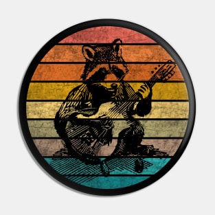 Raccoon playing banjo Pin