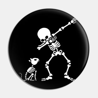 Dab dabbing skeleton Pet Cat Bones Pin