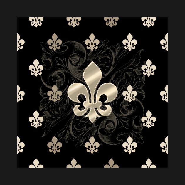 Fleur de Lys-Black & Gold by SSSowers