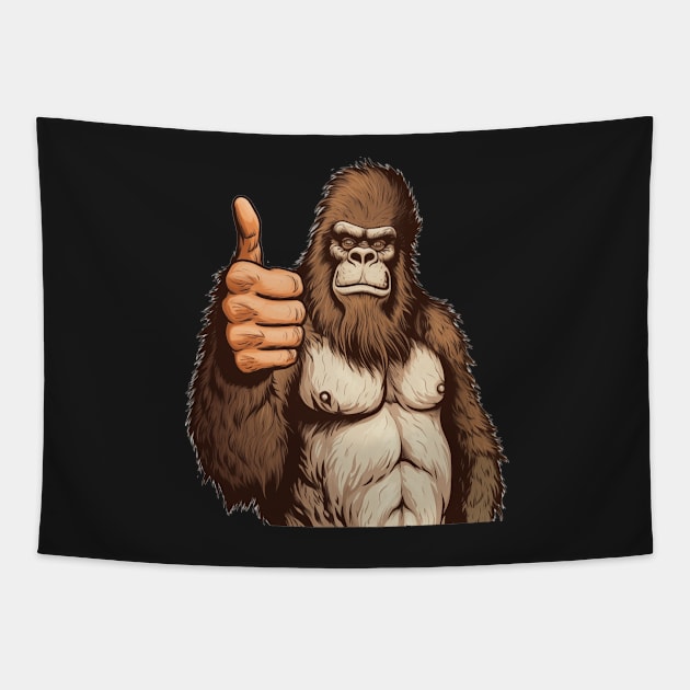 Bigfoot Believer Approves Tapestry by VirtualArtGuy