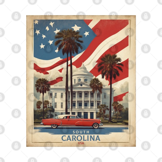 South Carolina United States of America Tourism Vintage by TravelersGems