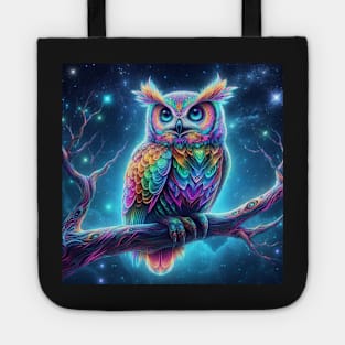 Colorful Owl Art Tote