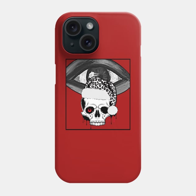 Big Eye with Santa's Leopard Hat on Skull Phone Case by ESSED