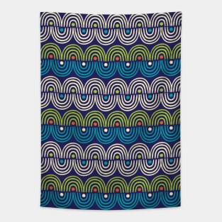 Groovy Rolling Zigzag Pattern Tapestry