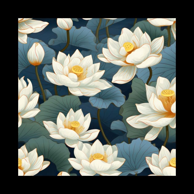 Serenity Blooms: Timeless Lotus Flower Pattern by star trek fanart and more