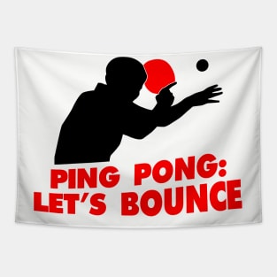 Ping Pong Let's Bounce (red) Tapestry