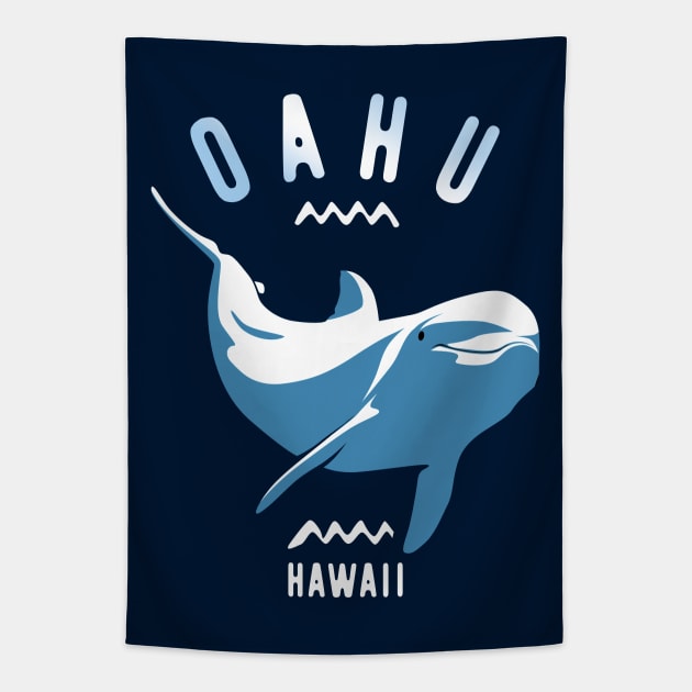 Swimming With Dolphins Oahu Hawaii - Scuba Diving Tapestry by TMBTM