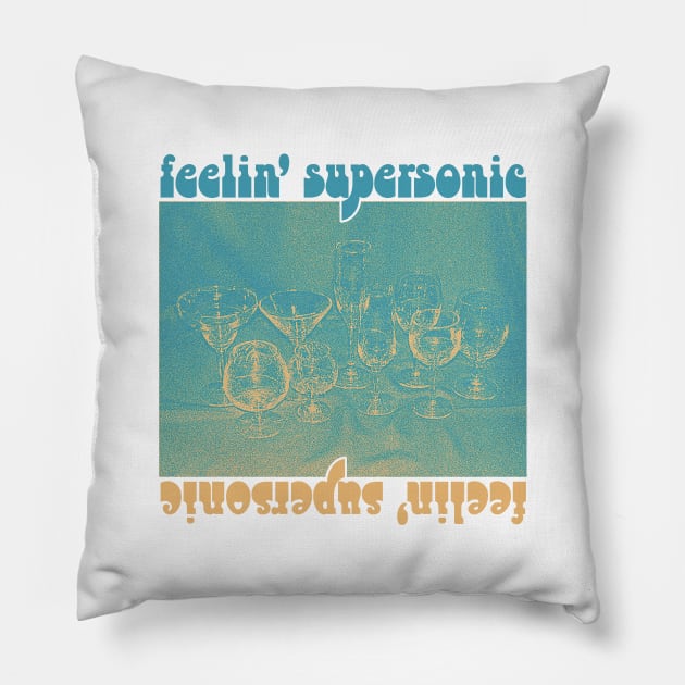 Feelin' Supersonic /// 90s Style Retro Original Graphic Design Pillow by CultOfRomance