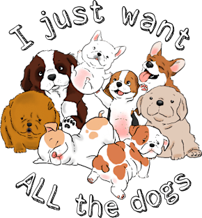 Funny Dogs, Funny Puppies, I Just Want All the Dogs, Dog Lover, Dog Crazy Magnet