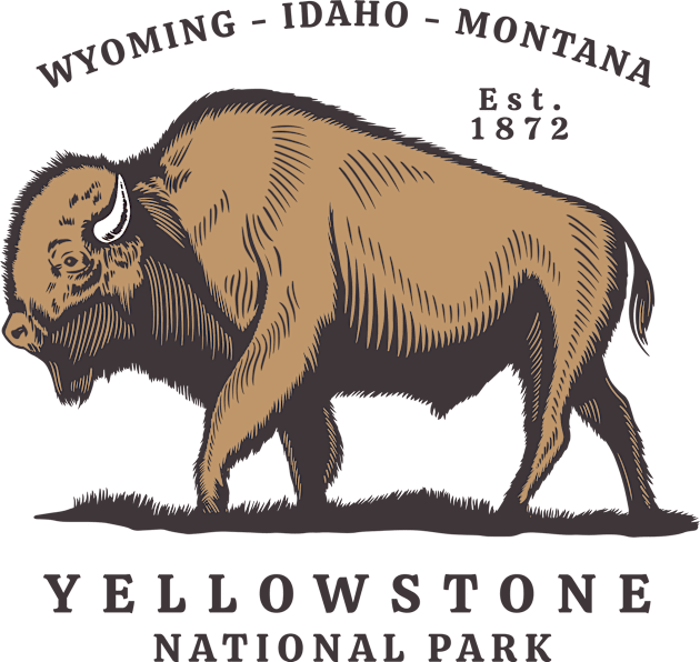 Yellowstone National Park Kids T-Shirt by FahlDesigns