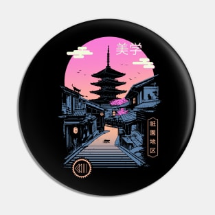 Pagoda Wave Japan Aesthetics Pin