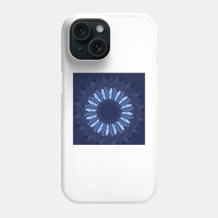 BEYOND fractal pattern and circular 3D design in shades of BLUE Phone Case