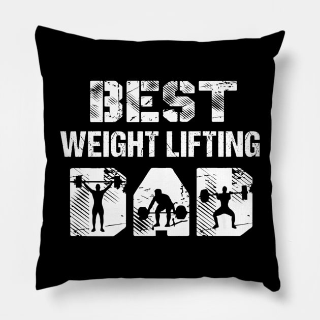 Weight lifting Dad Father Day Pillow by Serrena DrawingFloral