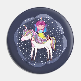 Princess and unicorn Pin