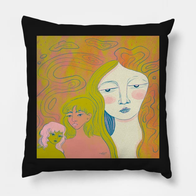 Muses Surrounded by a Haze of Spirits Pillow by Thirdeylf